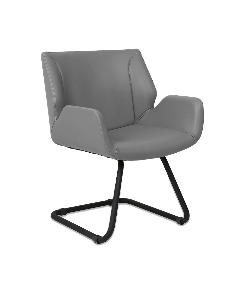 Hunt Mobilya Avor Gri Deri Ofis Misafir Koltuğu