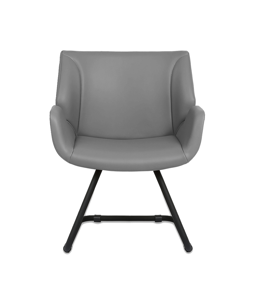 Hunt Mobilya Avor Gri Deri Ofis Misafir Koltuğu