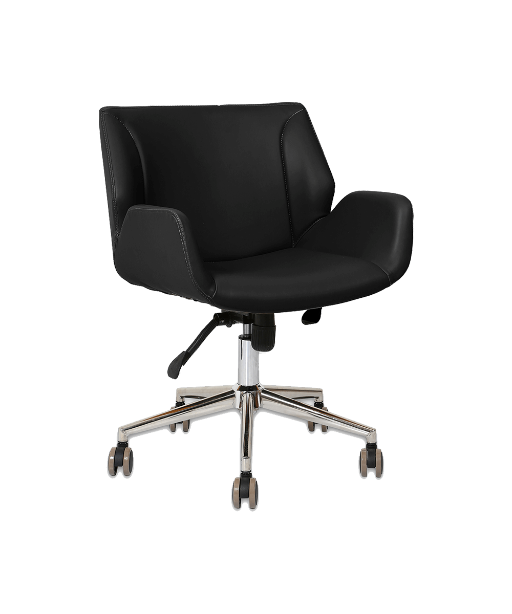 Hunt Mobilya Avor Siyah Deri Ofis Çalışma Koltuğu