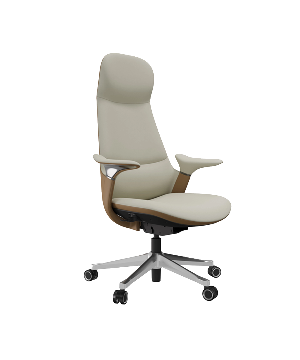 Hunt Mobilya Saku Krem Deri Ofis Makam Koltuğu