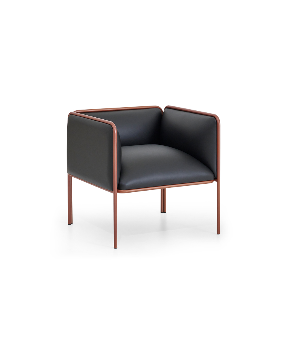 Hunt Mobilya Hando Siyah Deri Tekli Ofis Kanepesi