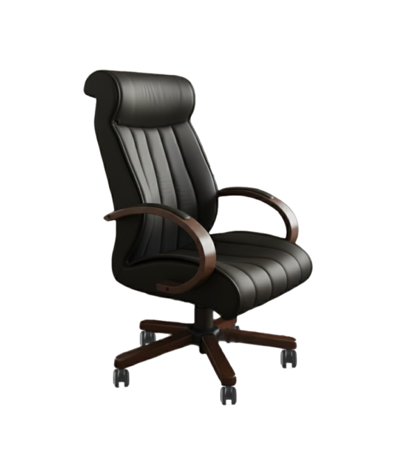 Hunt Mobilya Liden Siyah Deri Ofis Makam Koltuğu