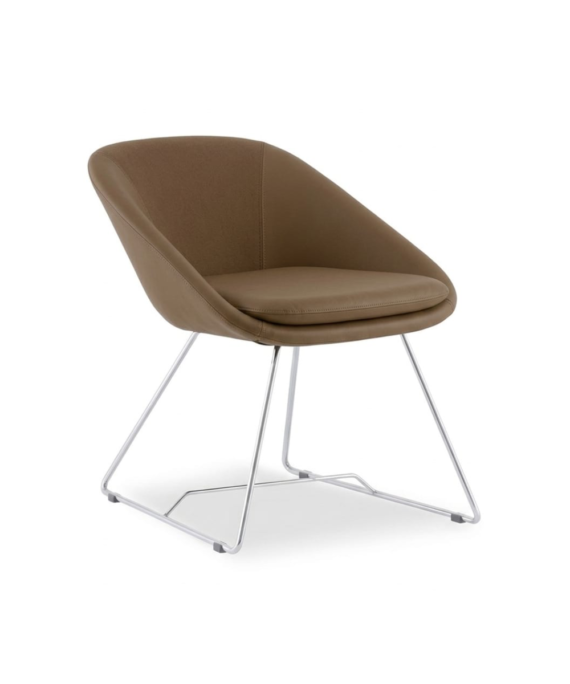 Hunt Mobilya Rema Kahverengi Deri Bekleme Sandalyesi