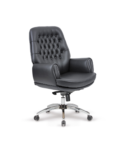 Hunt Mobilya Dukna Siyah Deri Ofis Çalışma Koltuğu